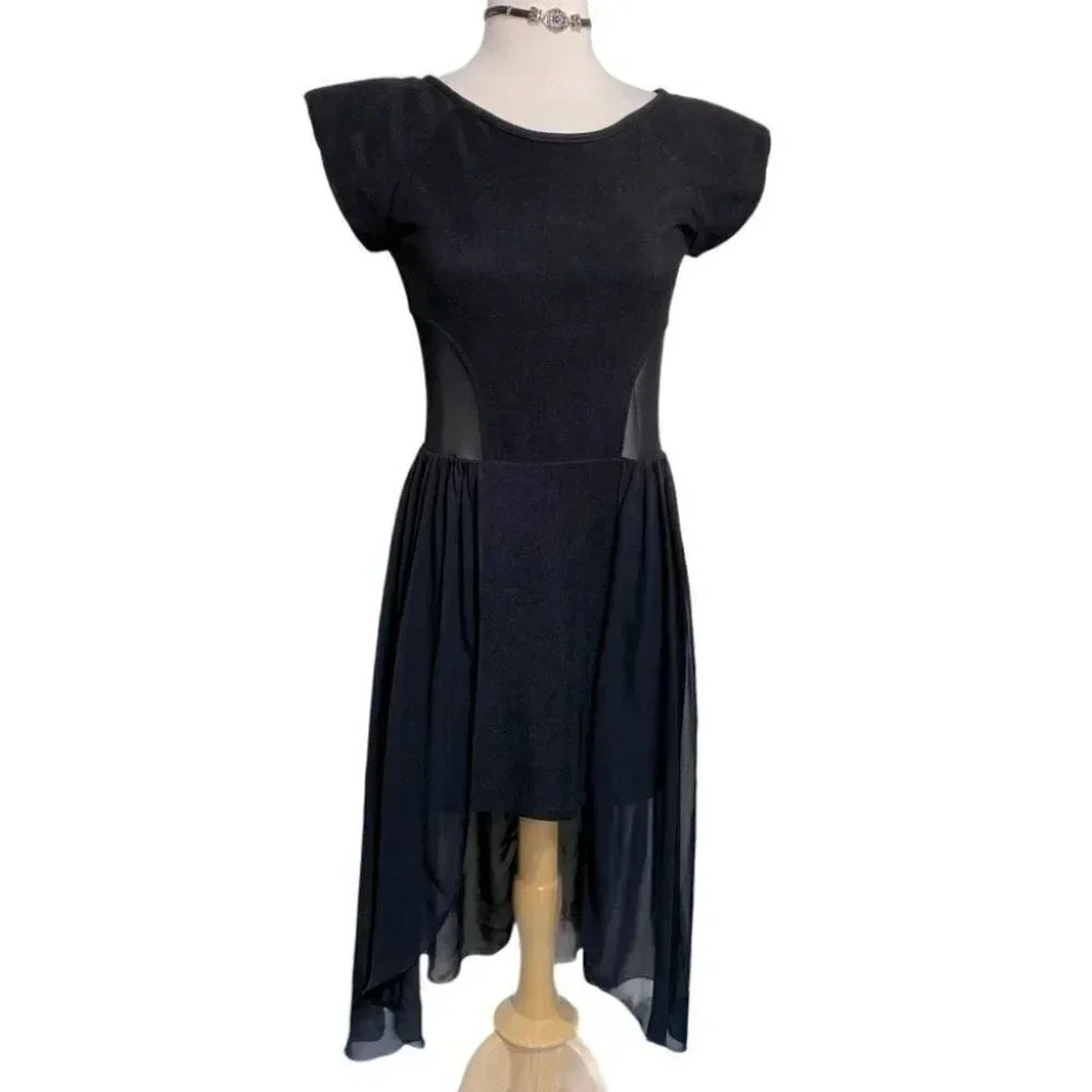 Sans Souci L black sexy unique cocktail dress Short sleeve Whimsigoth Goth Disco